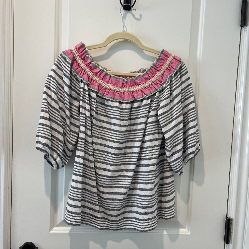 Off The Shoulder Striped Top